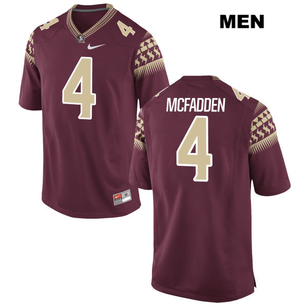 Men's NCAA Nike Florida State Seminoles #4 Tarvarus McFadden College Red Stitched Authentic Football Jersey QDQ1369ZL